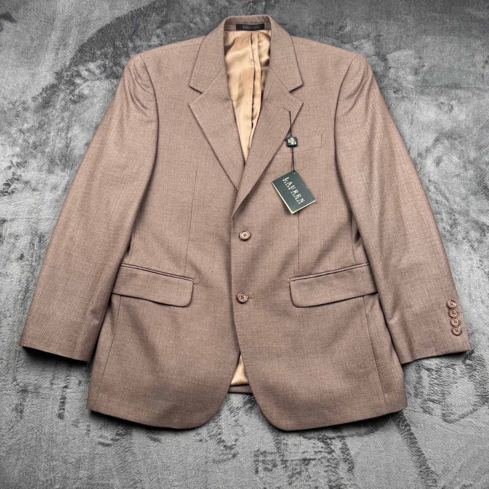 NWT Lauren Ralph Lauren Mens Brown Textured Blazer Sport Coat 36S LELA14RX0017